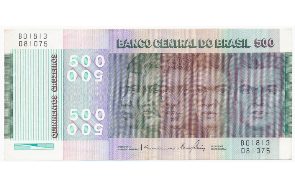 Billete Brasil 500 Cruzeiros 1979 Conmemorativo - Numisfila