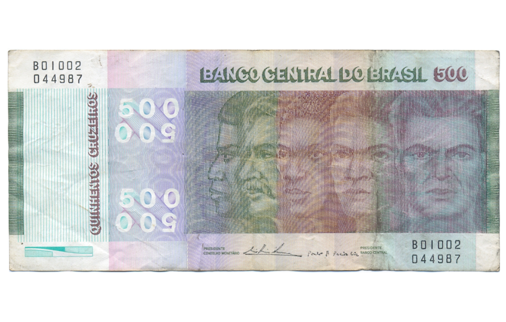 Billete Brasil 500 Cruzeiros 1979 Conmemorativo  - Numisfila