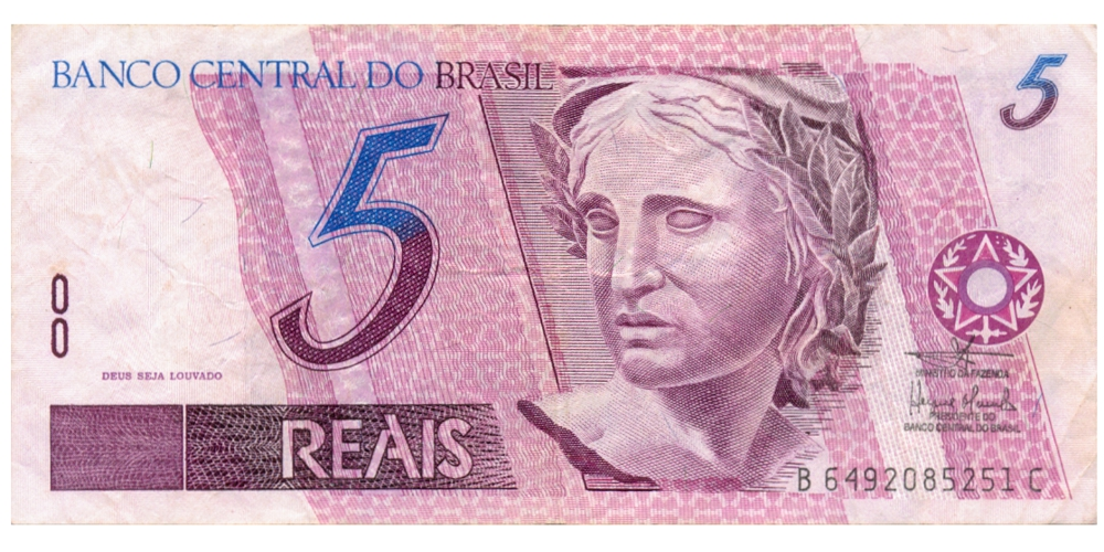 Billete Brasil 5 Reais 2006  - Numisfila
