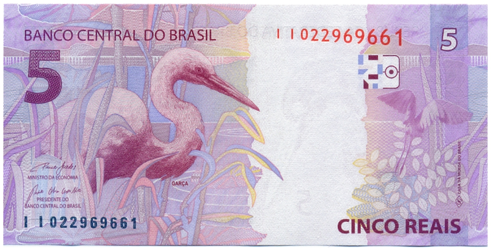Billete Brasil 5 Reais 2010-2023 - Efigie simbólica de la República  - Numisfila