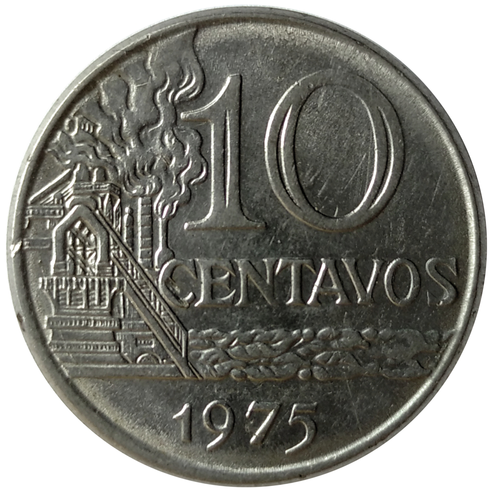 Moneda Brasil 10 Centavos 1975  - Numisfila