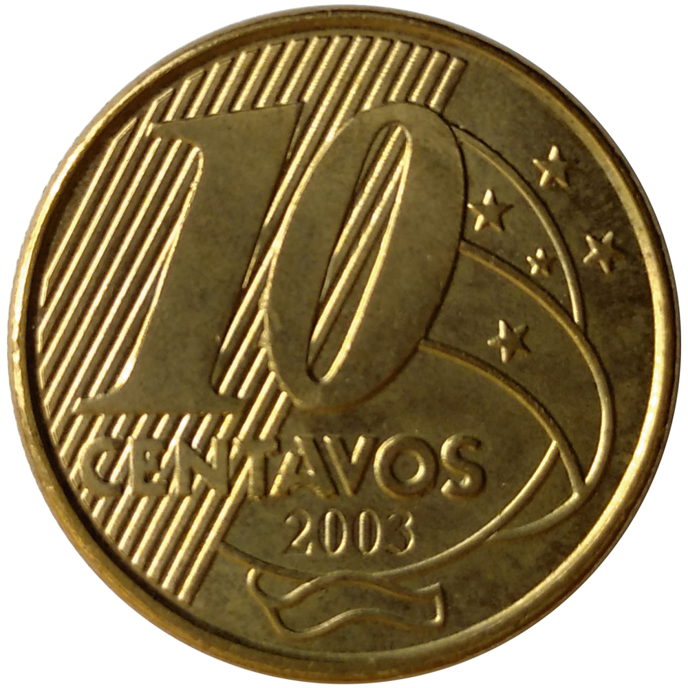 Moneda Brasil 10 Centavos 2002 - 2008  - Numisfila