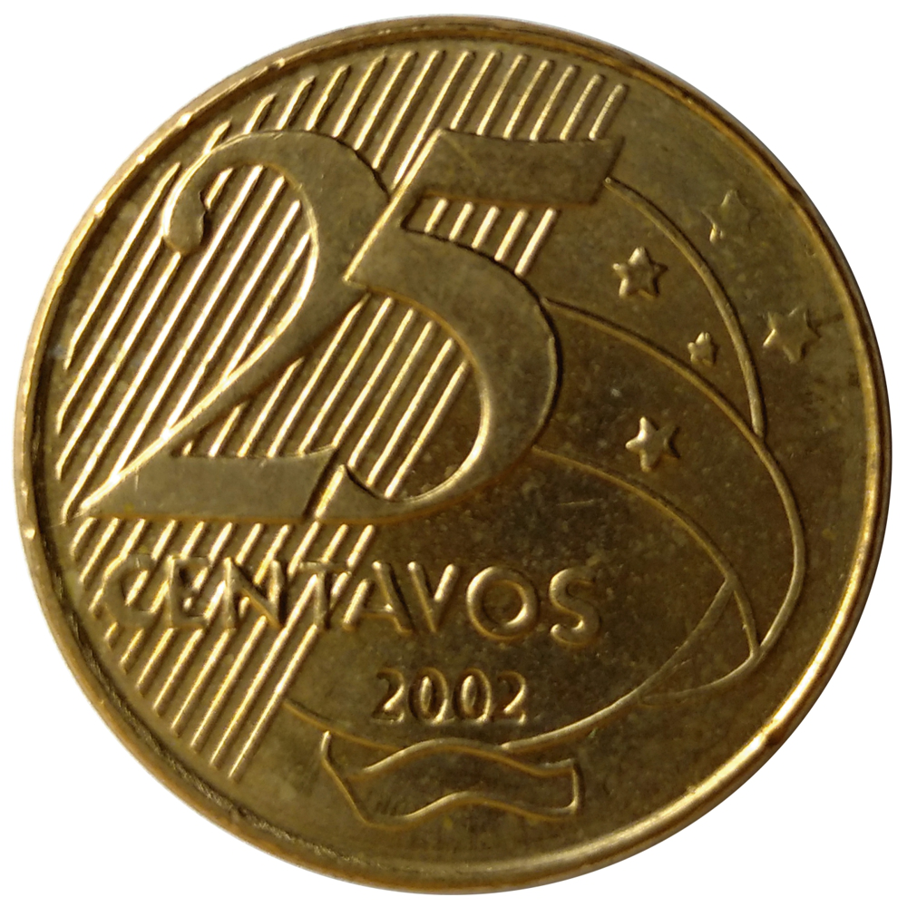 Moneda Brasil 25 Centavos 2002-2003  - Numisfila