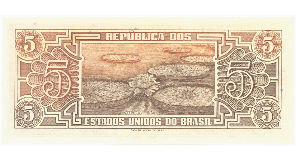 Billete Brasil 5 Cruzeiros 1961 - 1962  - Numisfila
