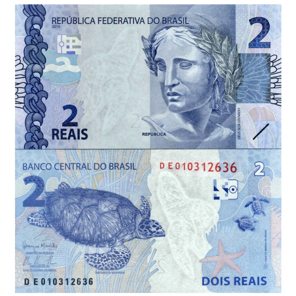 Billete Brasil 2 Reais 2010 - 2019  - Numisfila