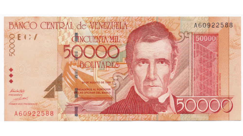 Billete 50000 Bolívares 1998 A8 Serial A8  - Numisfila