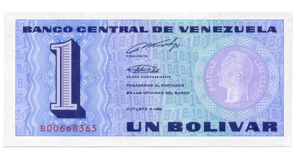 Billete 1 Bolívar - Tinoquito 1989 B8 / AU   - Numisfila