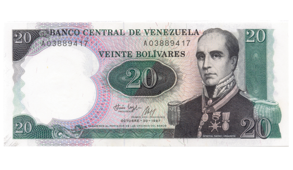 Billete 20 Bolívares 1987 A8 Conmemorativo - Numisfila