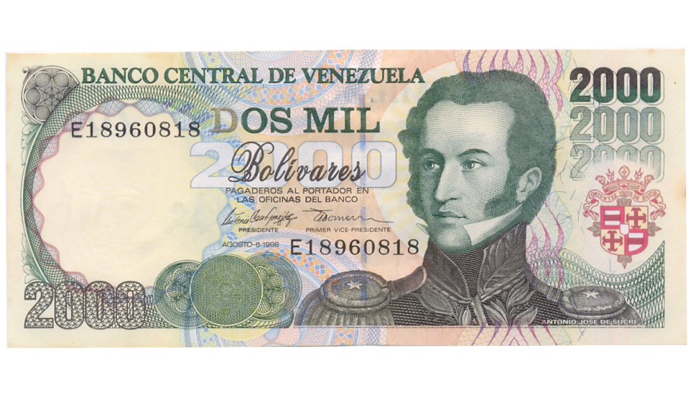 Billete 2000 Bolívares Agosto 1998 E8 / AU-  - Numisfila