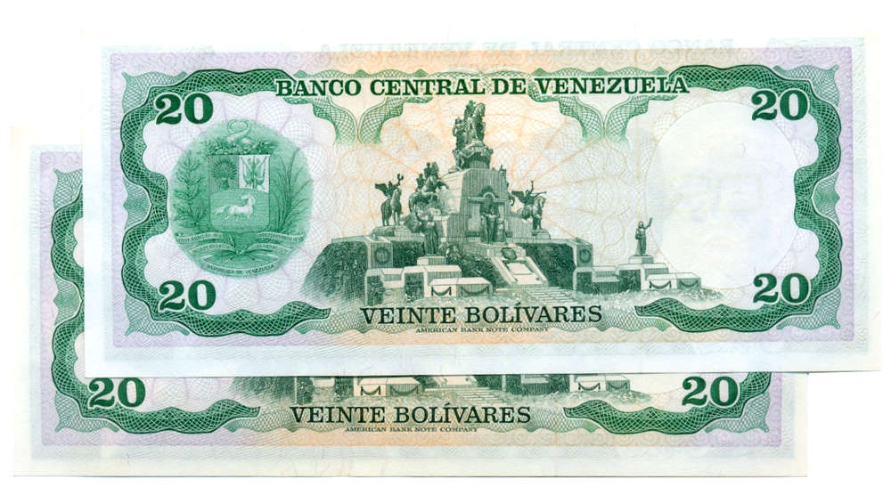 Billetes 20 Bolívares Abril 1974 Seriales A2174985 y A2174986 - A7 1ra serie del año  - Numisfila