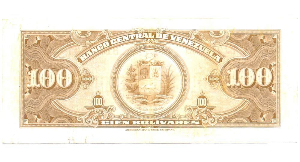 Billete 100 Bolívares Octubre 1949 Serial B1914305  - Numisfila