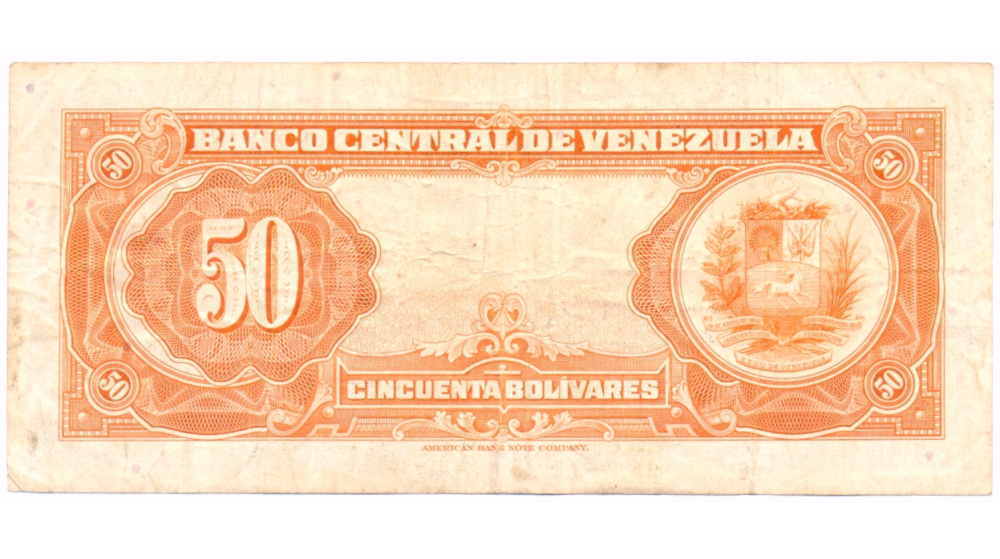 Billete 50 Bolivares Octubre 1948 Serial A2828344  - Numisfila