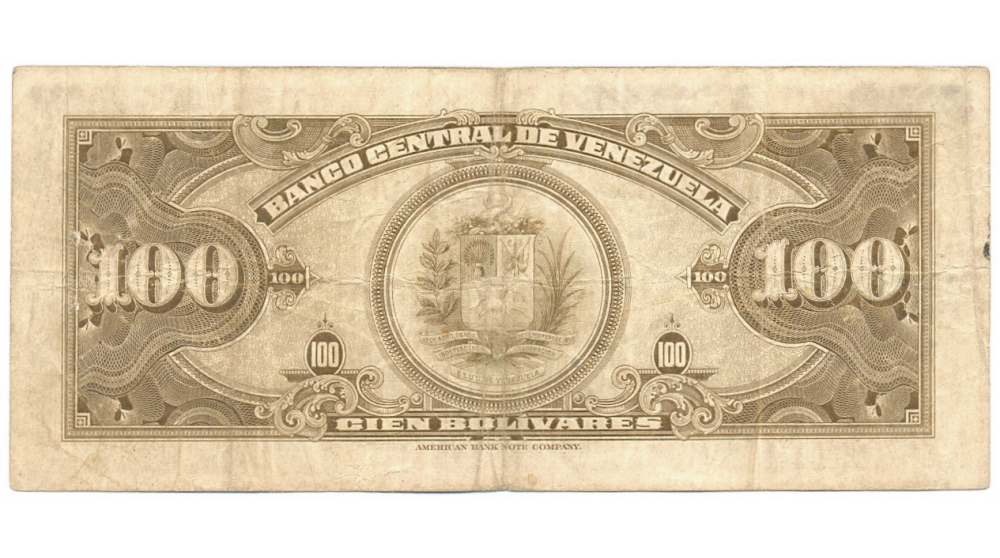 Billete 100 Bolívares Mayo 1946 Serial A1743955  - Numisfila