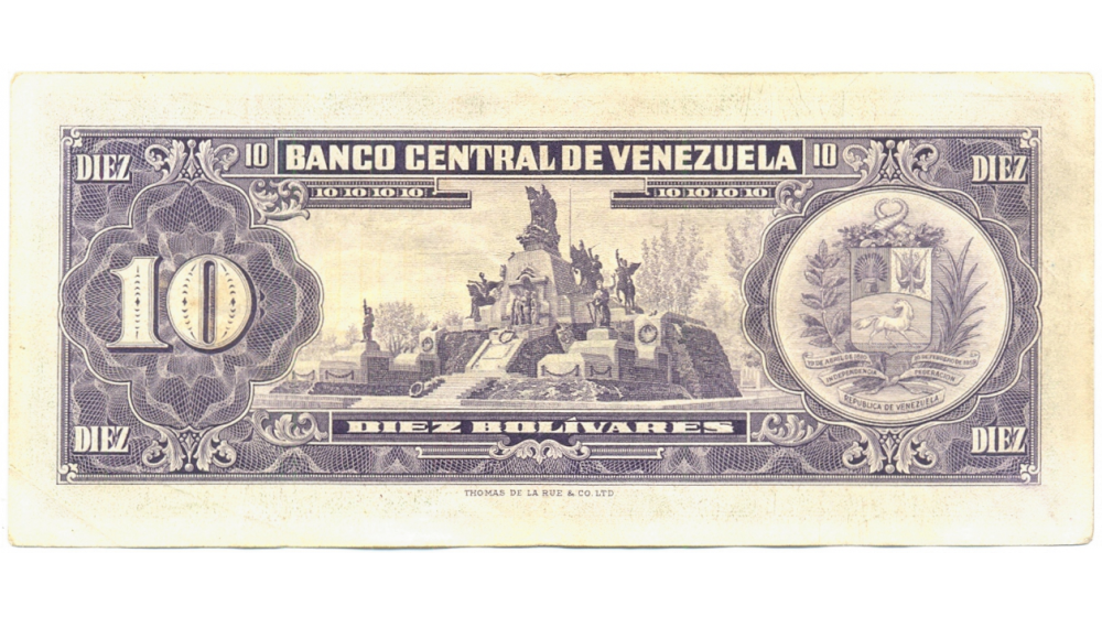 Billete 10 Bolívares 1966 X7 Serial X4917268  - Numisfila
