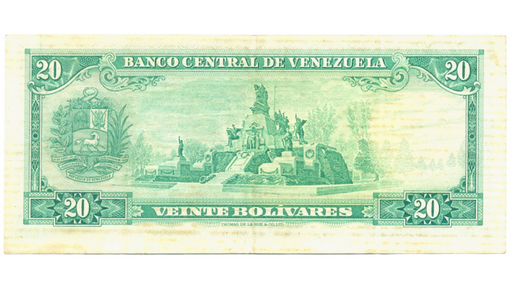 Billete 20 Bolívares 1970 R7 Serial R3673444  - Numisfila