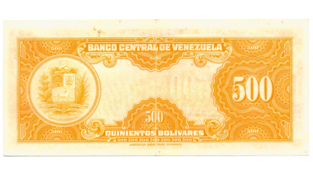 Billete 500 Bolívares 1953 Canario Serial B747189  - Numisfila