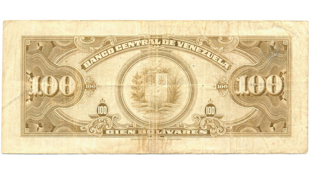 Billete 100 Bolivares Octubre 1947 Serial A2768268  - Numisfila