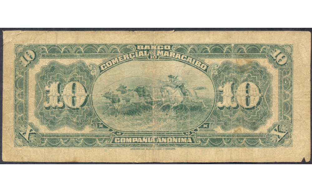 Banco Comercial Maracaibo 10 Bolivares 1929   - Numisfila