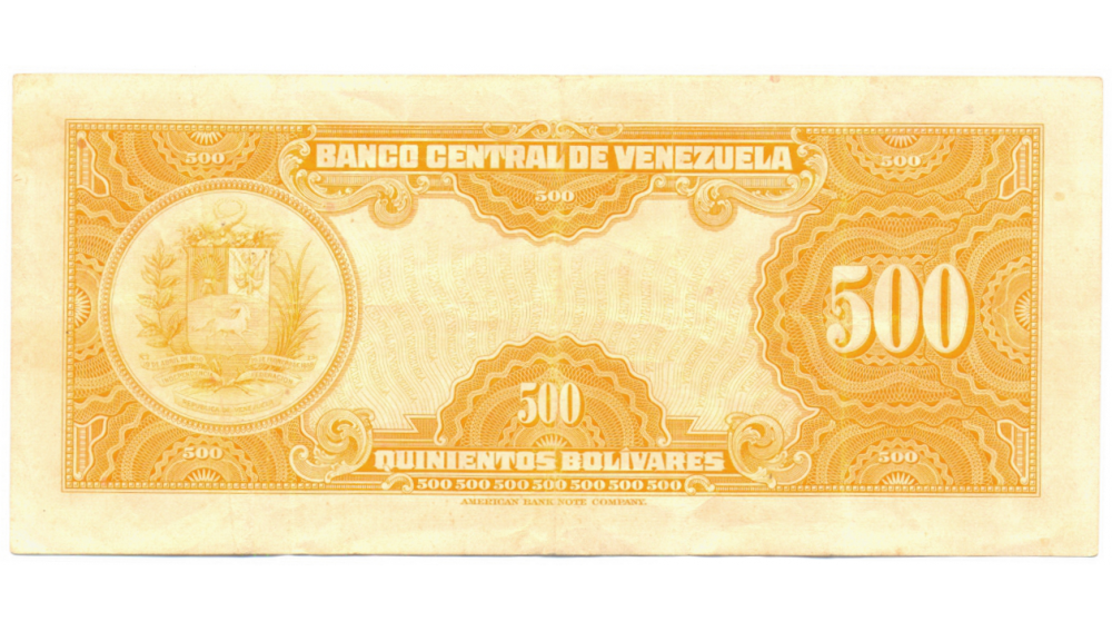 Billete 500 Bolívares Agosto 1971 C7 Serial C1076030 Canario  - Numisfila