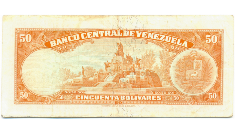 Billete 50 Bolivares 1970 S7 Serial S2541689  - Numisfila