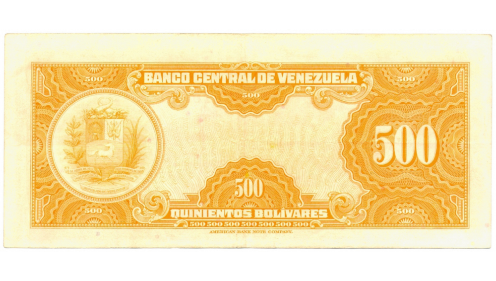 Billete 500 Bolivares 1969 Canario C6 Serial C675746  - Numisfila