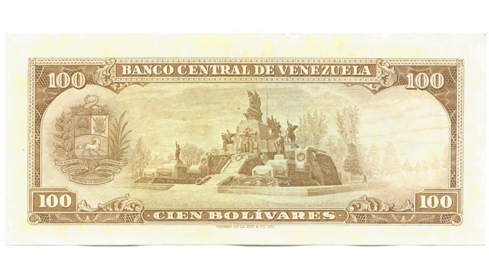 Billete 100 Bolivares 1967 T7 Serial T1270209  - Numisfila