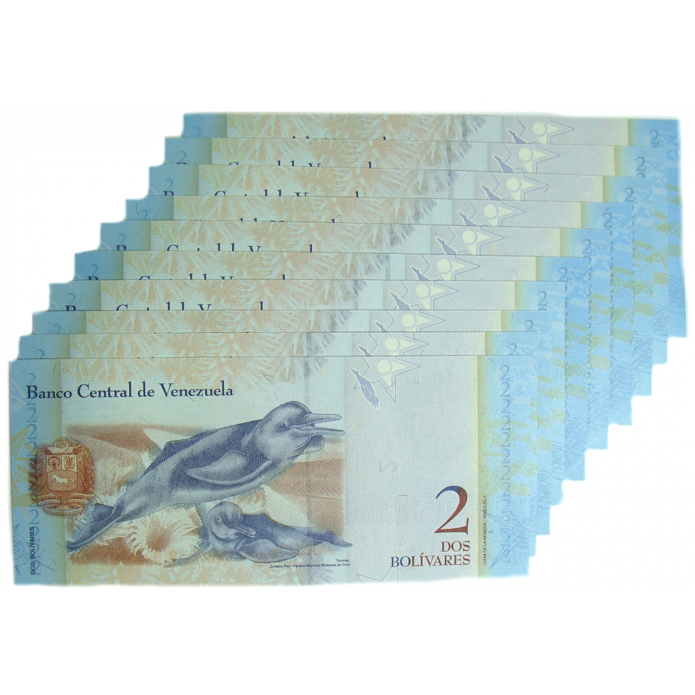 10 Billetes 2 Bs Mayo 2007 G8 Escalera Capicuas G73800837 al G73899837  - Numisfila