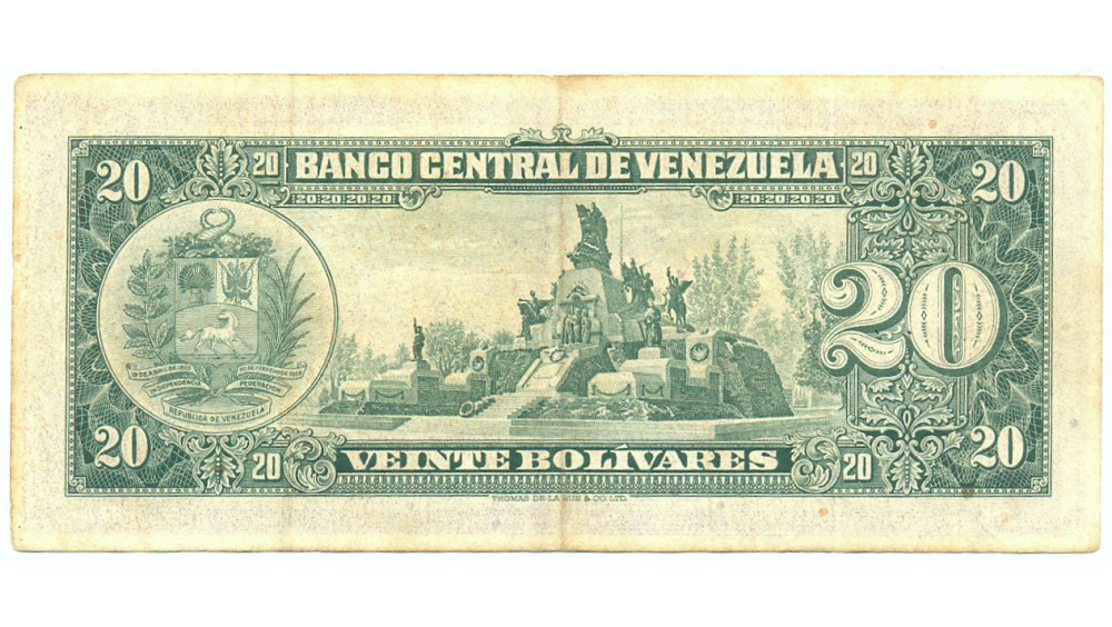Billete 20 Bolivares 1961 Y7 Serial Y2591923  - Numisfila