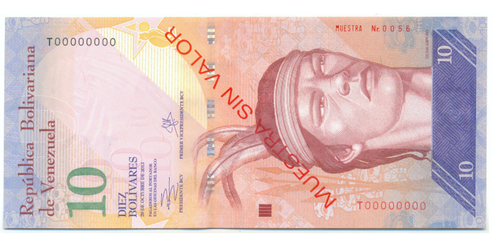 Muestra Sin Valor Billete 10 Bolívares 2013 #0056 - Numisfila