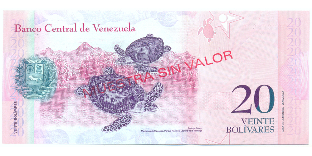 Muestra Sin Valor Billete 20 Bolivares Febrero 2011 #1949  - Numisfila