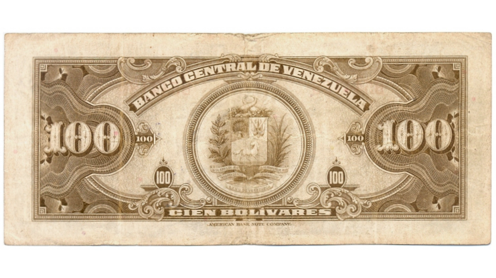 Billete 100 Bolivares Octubre 1948 B6 Serial B544186  - Numisfila