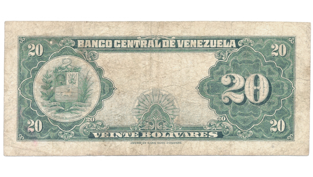 Billete 20 Bolivares 1959 T6 Serial T785827  - Numisfila