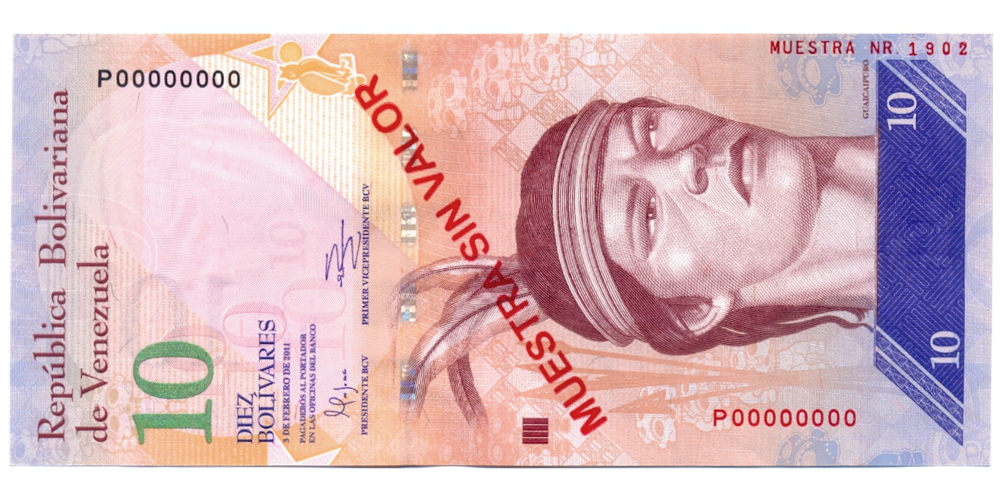 Billete Muestra Sin Valor 10 Bolivares Febrero 2011 #1902  - Numisfila