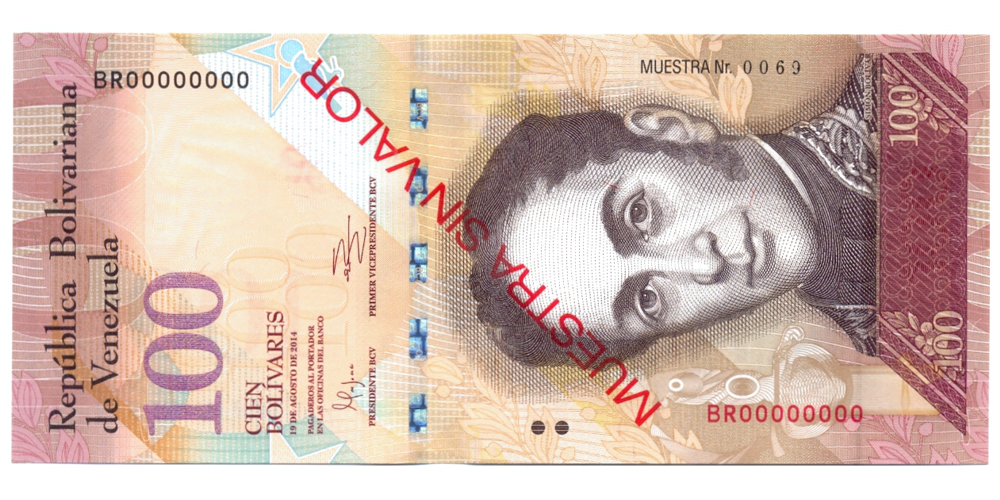 Billete Muestra Sin Valor 100 Bolivares Agosto 2014 #69 - Numisfila