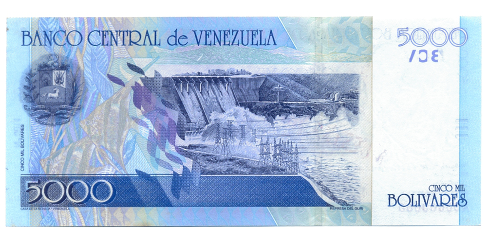 Billete Muestra Sin Valor 5000 Bolivares 2000 #0011  - Numisfila