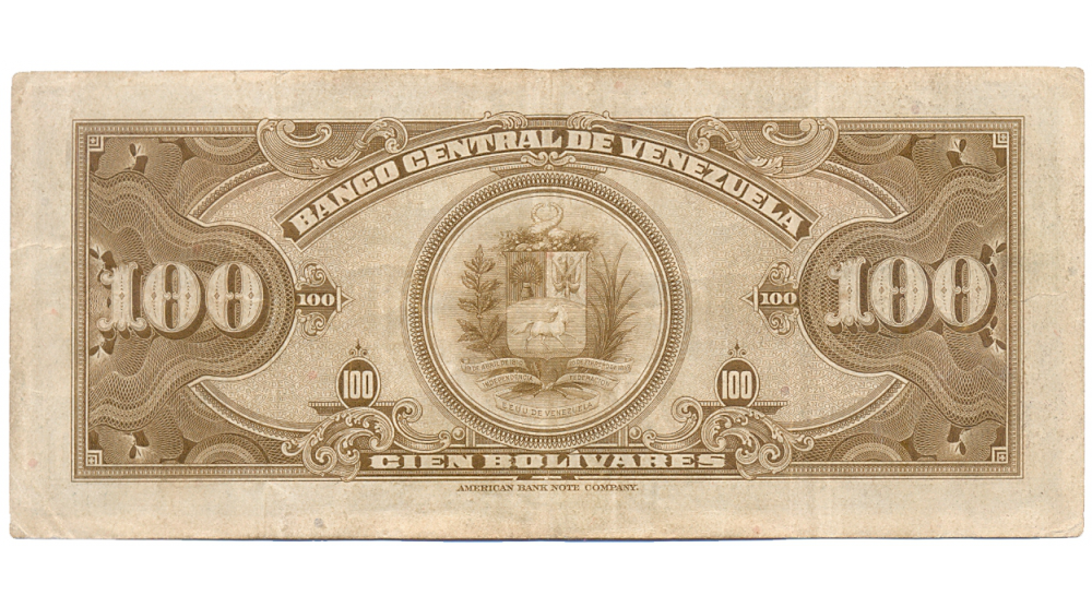 Billete 100 Bolivares 1953 D7 Serial D2375471  - Numisfila