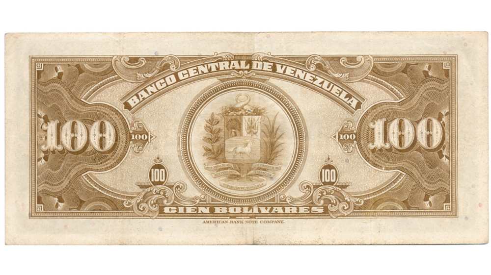 Billete 100 Bolívares 1961 L7 Serial L2365835  - Numisfila