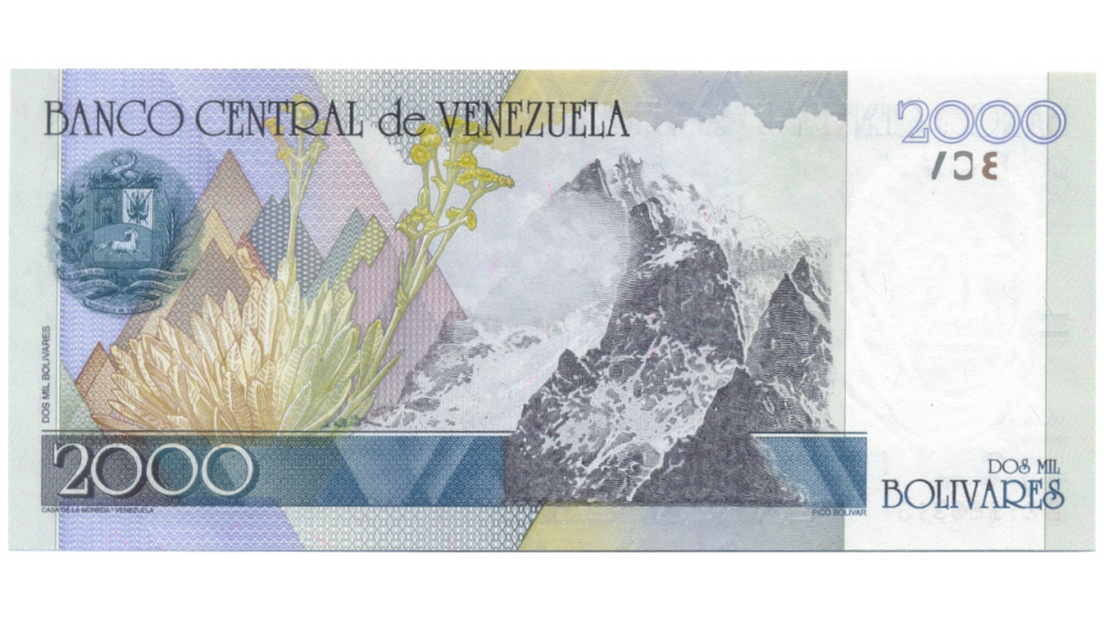 Capicúa Billete 2000 Bolívares 1998 Serial B31366313  - Numisfila