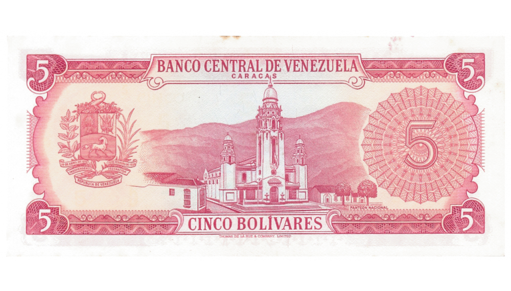 Billete 5 Bolívares Abril 1969 J7 Serial J4677883  - Numisfila