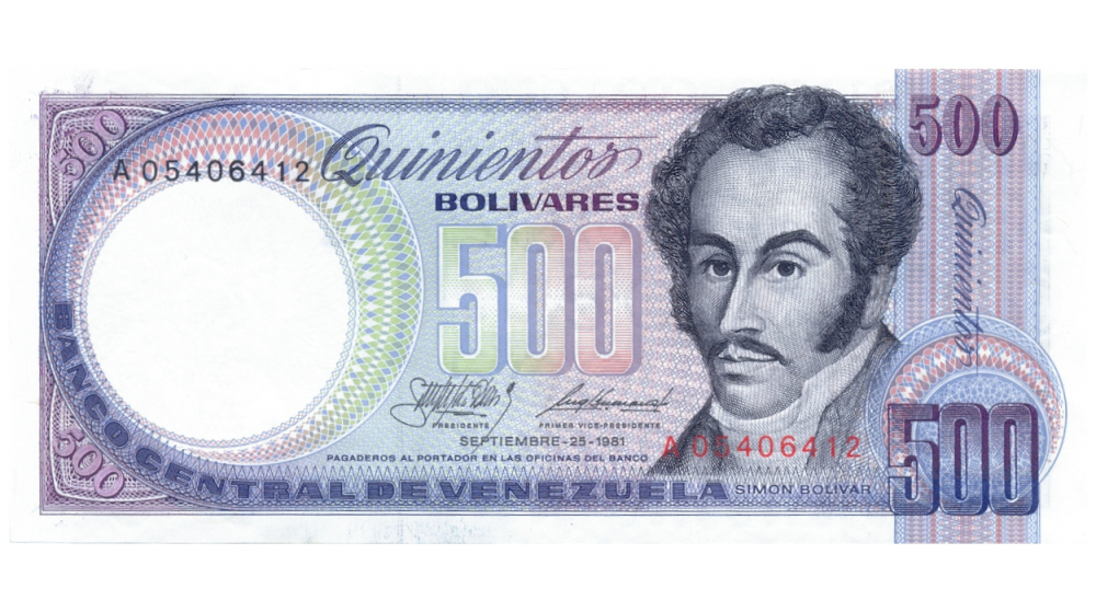 1ra Orquídea Billete 500 Bolívares 1981 Serial A05406412 - Numisfila