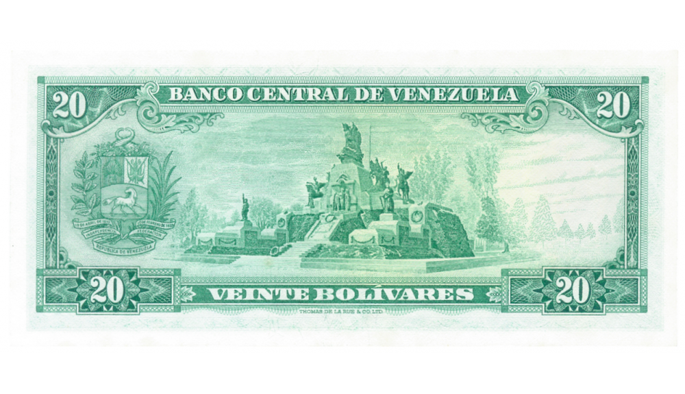 Billete 20 Bolívares 1970 N7 Serial N3978619  - Numisfila