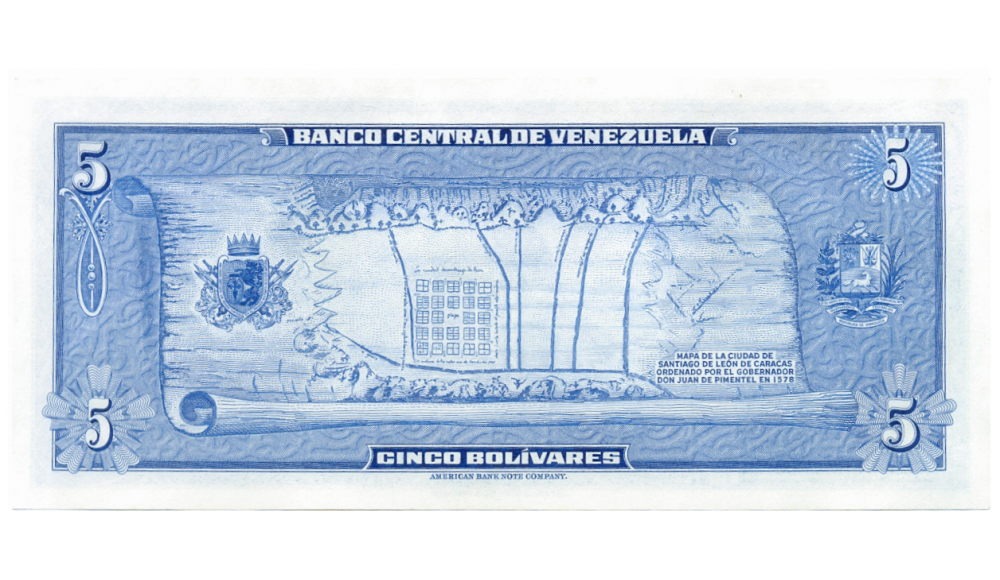 Billete 5 Bolívares 1966 Serial Bajo A0000415 Dieguito  - Numisfila