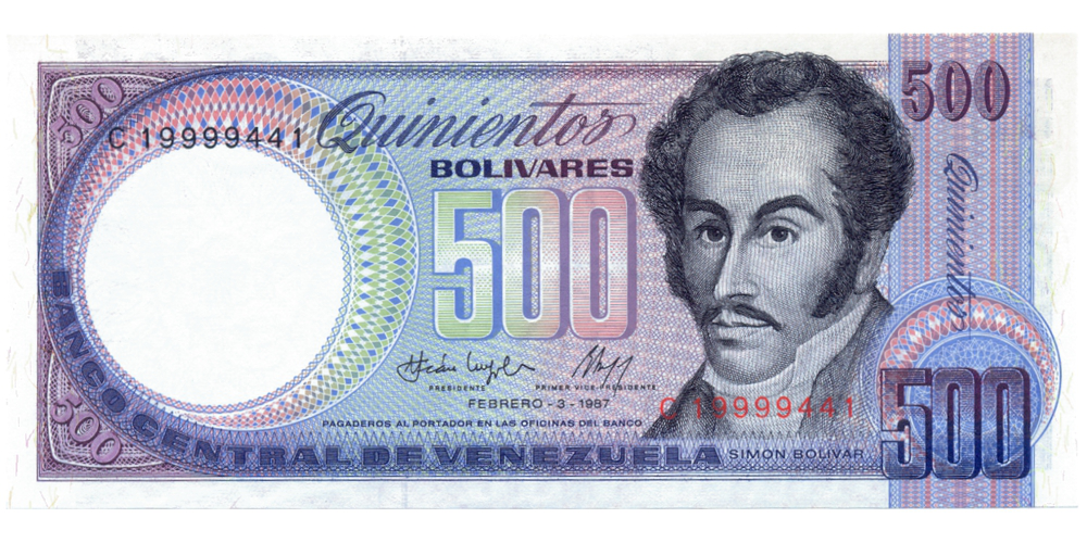 Billete 500 Bolívares 1989 C8 Serial C19999441  - Numisfila
