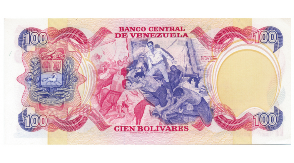 Billete 100 Bolívares 1980 Serial A00327918 Conmemorativo   - Numisfila