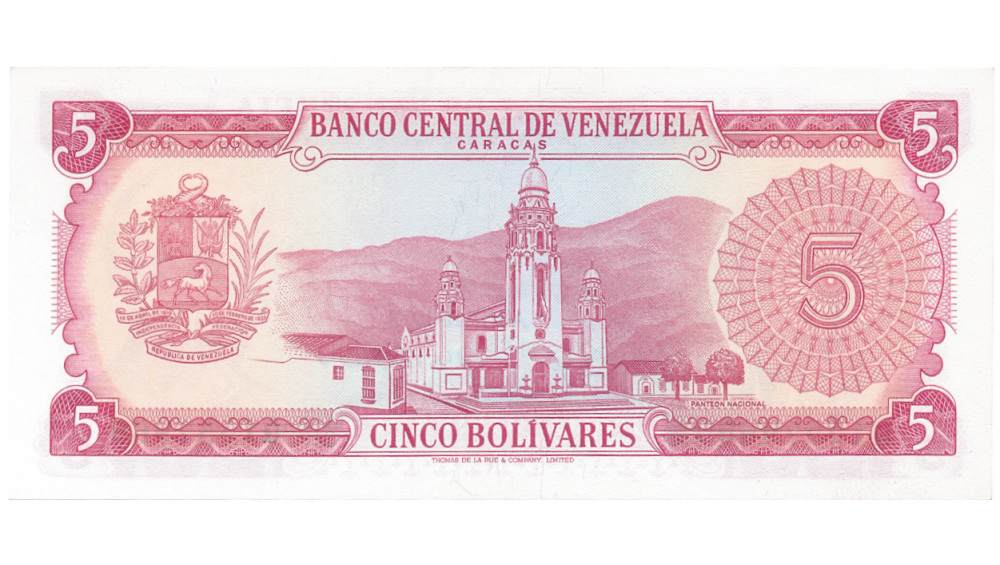 Billete 5 Bolívares 1972 Q7 Serial Q1557968  - Numisfila