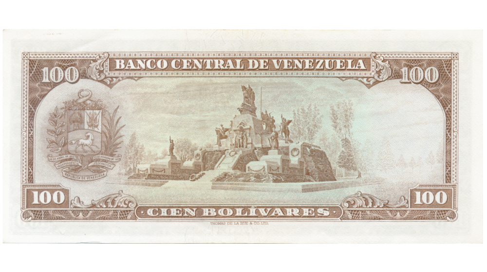 Billete 100 Bolivares 1971 A7 Serial A4556964  - Numisfila