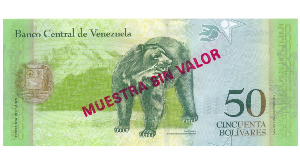 Billete Muestra Sin Valor 50 Bolívares 2014 #0054  - Numisfila