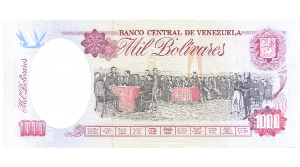 Billete 1000 Bolívares 1994 Difícil D8 Serial D98981122  - Numisfila