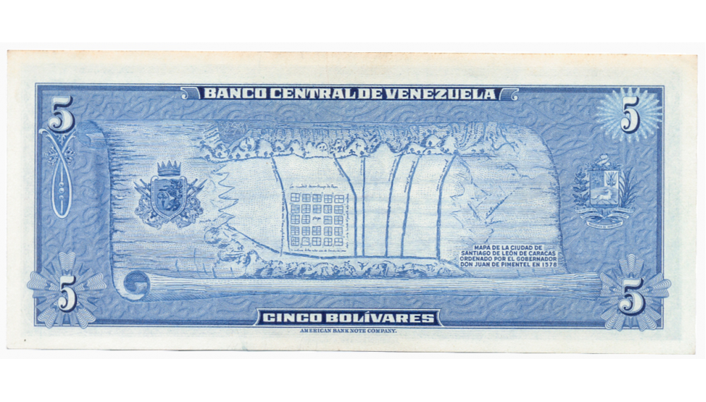 Billete 5 Bolívares 1966 Difícil D7 Serial D0216617 Dieguito  - Numisfila