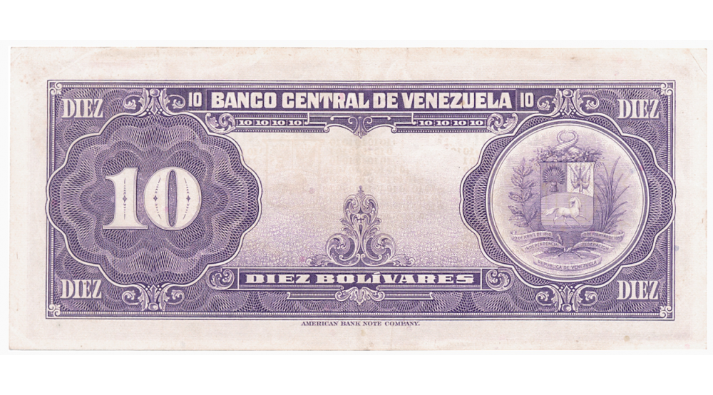 Billete 10 Bolívares 1960 D7 Serial D3790131  - Numisfila